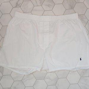 EUC Men's Polo Ralph Lauren 100% Cotton Classic Fit Boxer White Size XL